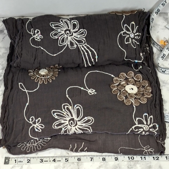 Tickled Pink Chic Floral Scarf in Dark Gray - Picture 7 of 7